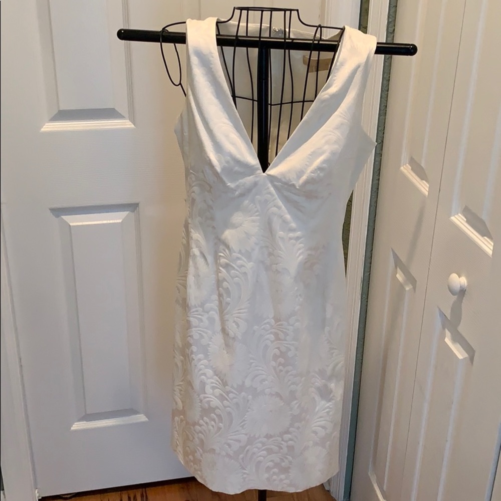 Michael Kors Couture White Brocade Dress